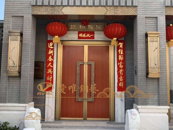 廣東別墅銅門廠家愛(ài)唯銅藝——中式銅門定制銅門