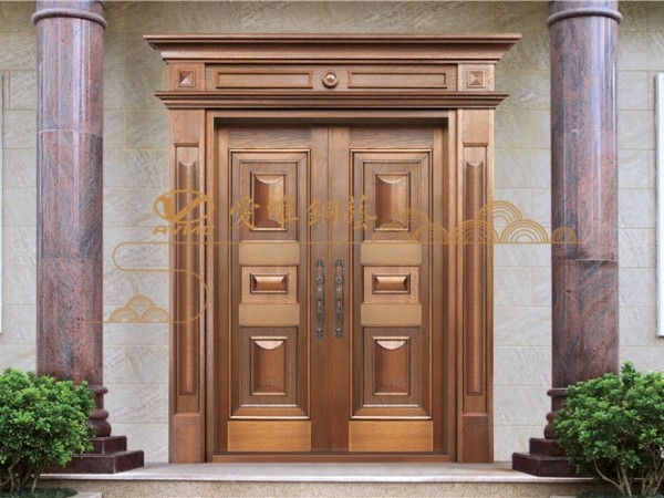 佛山銅門(mén)廠家愛(ài)唯銅藝——?jiǎng)e墅銅門(mén)對(duì)開(kāi)門(mén)經(jīng)典木紋款