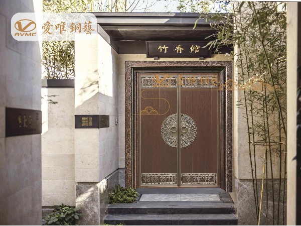 佛山銅門(mén)廠家愛(ài)唯銅藝——?jiǎng)e墅銅門(mén)中式銅門(mén)庭院銅門(mén)