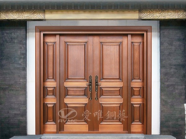 佛山銅門廠家愛(ài)唯銅藝——簡(jiǎn)約款式木紋腐蝕