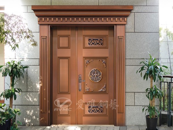 佛山銅門廠家愛(ài)唯銅藝——入戶銅門定制子母銅門